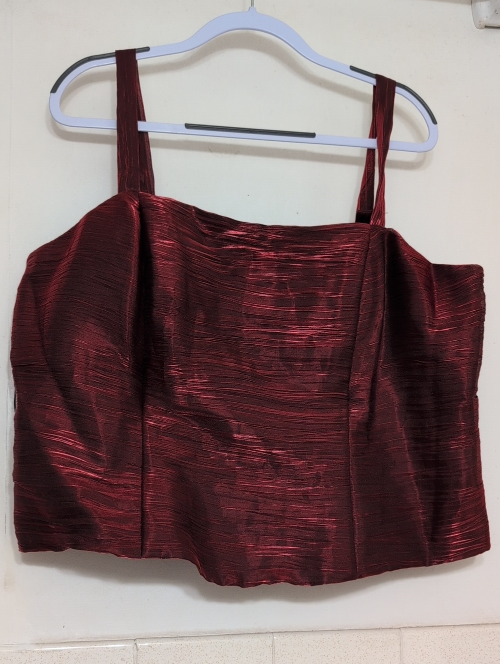 Dressbarn Shimmery Wine Red Corset Top